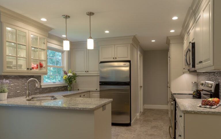 Off-White Kitchen Remodel with Improved Storage Space in Acton MA