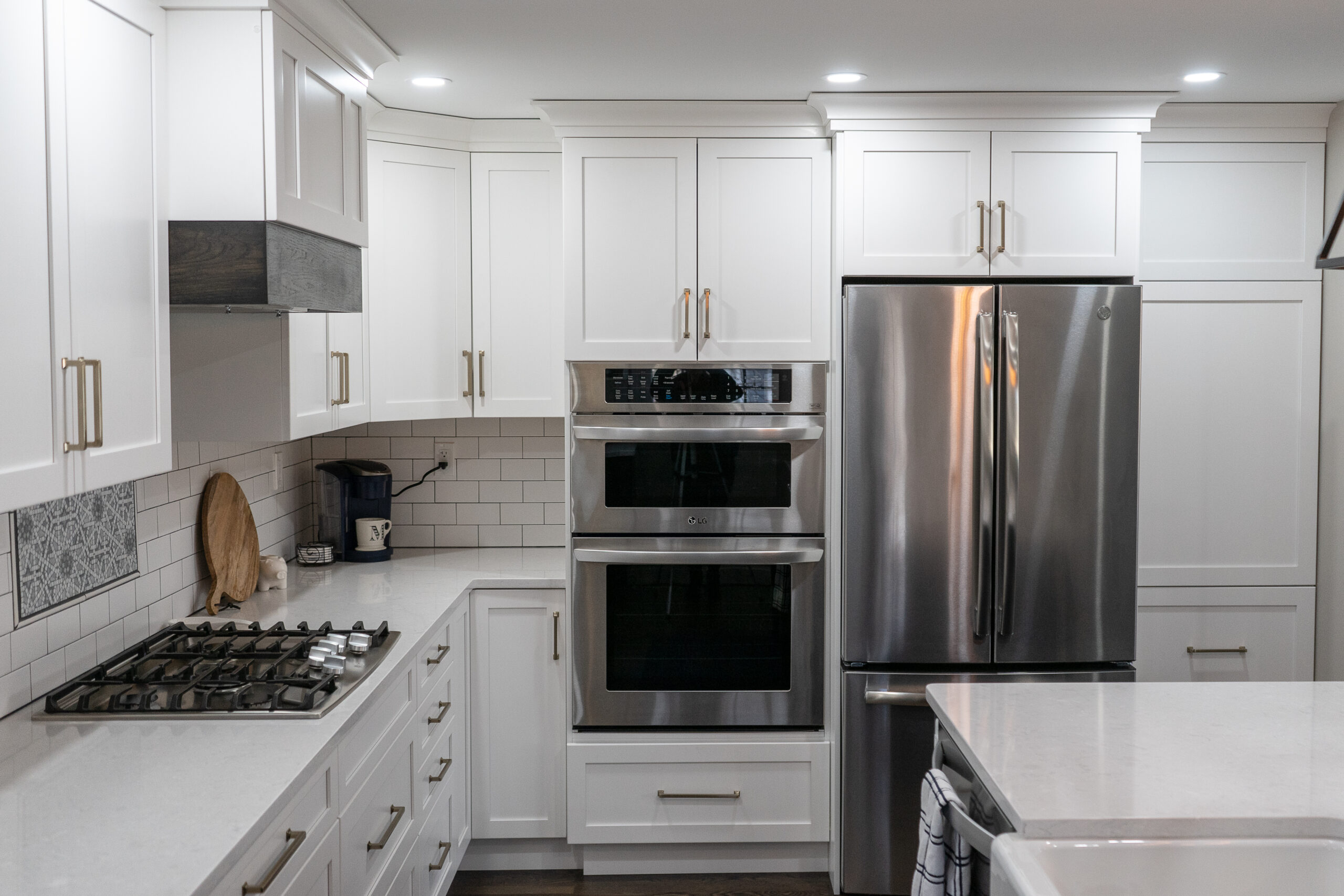 Large White Kitchen Remodel w/ Blue Cabinets - Dream Kitchens