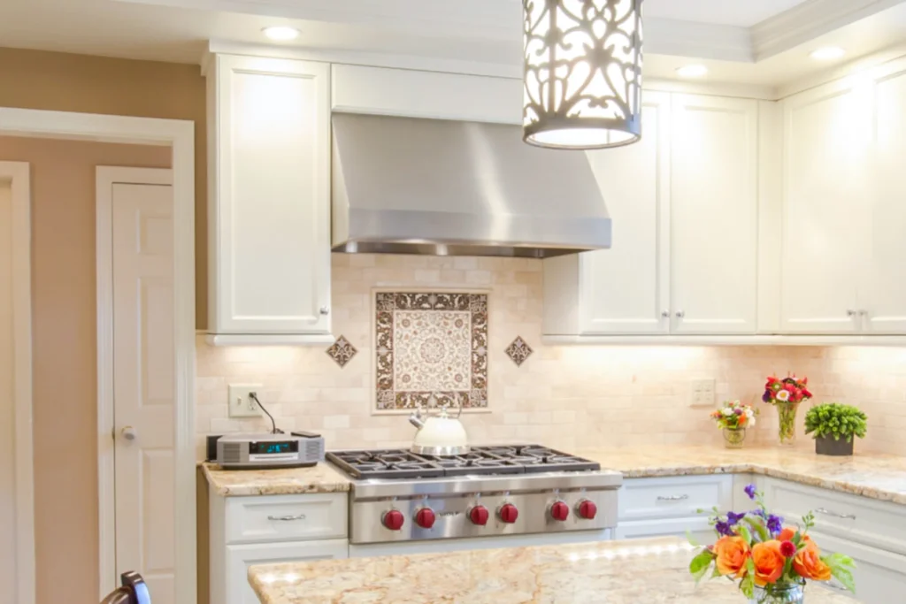 Large White Kitchen with Island, Wet Bar, and Pantry in Lexington Ma