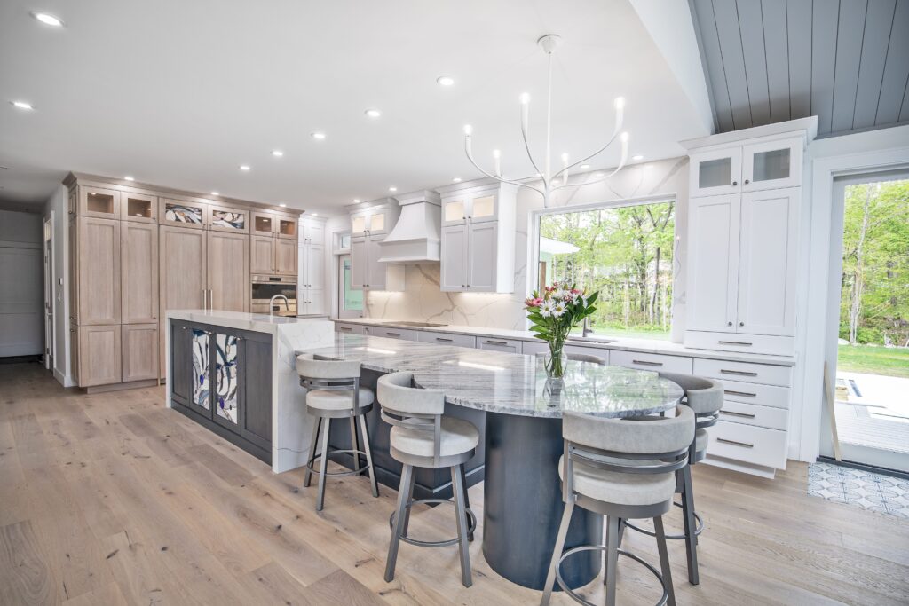 White Kitchen Remodel: Home Makeover with a Pop of Blue, Westford Ma